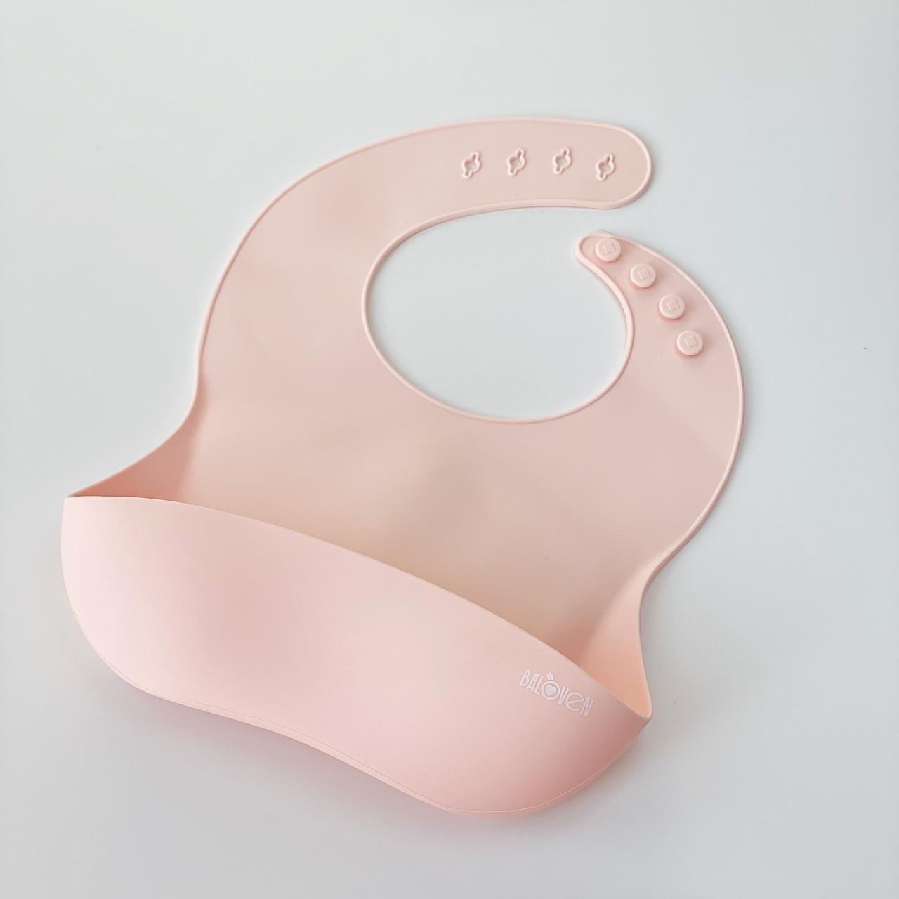 Слюнявчик силіконовий Баловень Soft Pink