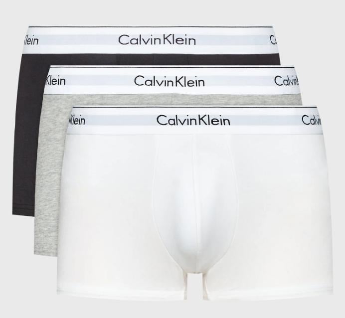 Набор трусов боксеров мужских Calvin Klein men boxer 3 шт. L Серый/Белый/Черный (97403196)