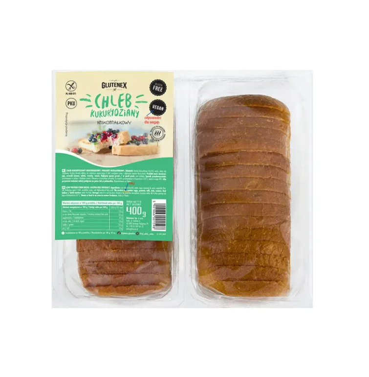 Хлеб без глютена Glutenex PKU 400 г кукурузный низкобелковый (5901866001598)