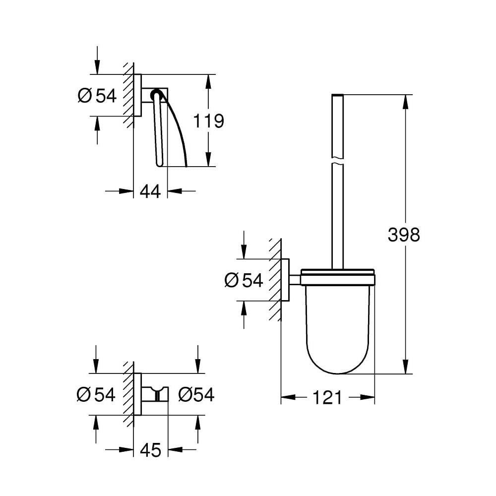 Набір аксесуарів для ванної Grohe Essentials 40407001 Хром (111296) - фото 2