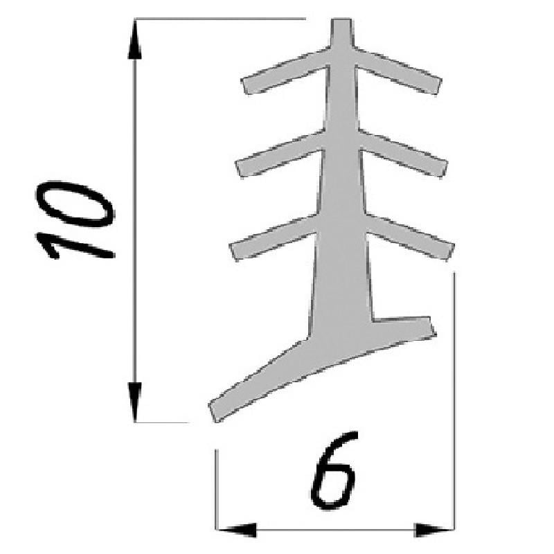 Резинка уплотнительная S-Mix Елочка под П-образный профиль Серый - фото 2