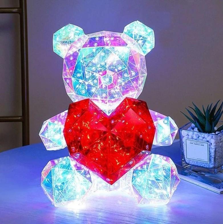 Ночник Teddy Bear 3D LED 25 см Красный (20152026) - фото 1