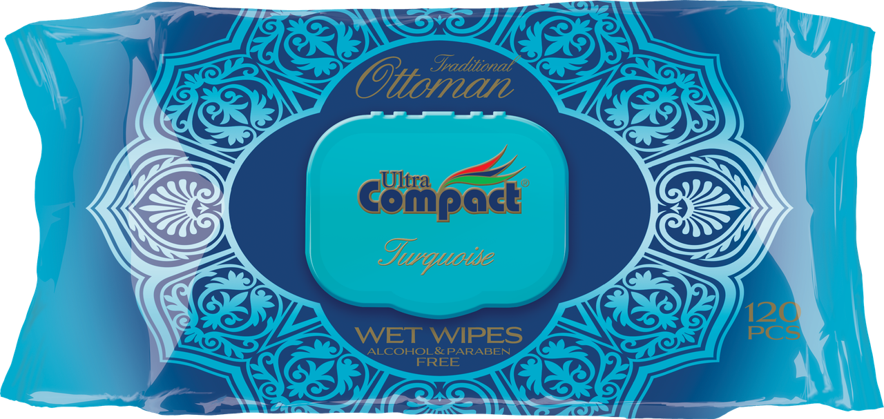 Вологі серветки Ultra Compact Оттоман Бірюза з клапаном 120 шт. (2321564361)