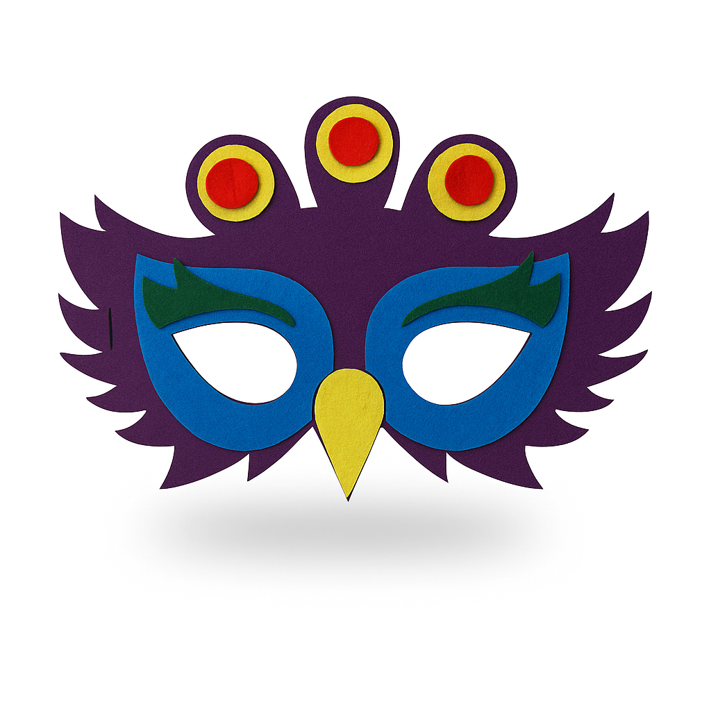 Маска павлина детская из фетра One size Разноцветный (667523)