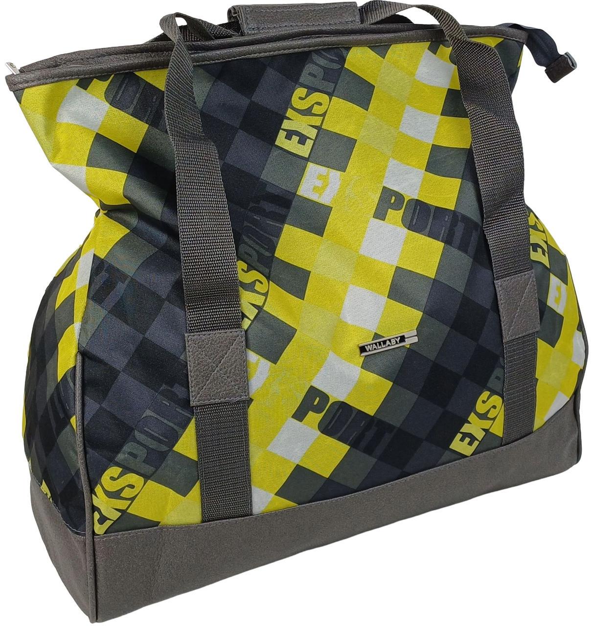 Дорожная сумка саквояж Wallaby 28 л полиэстер искусственная кожа Желтый/Черный (2957917582)
