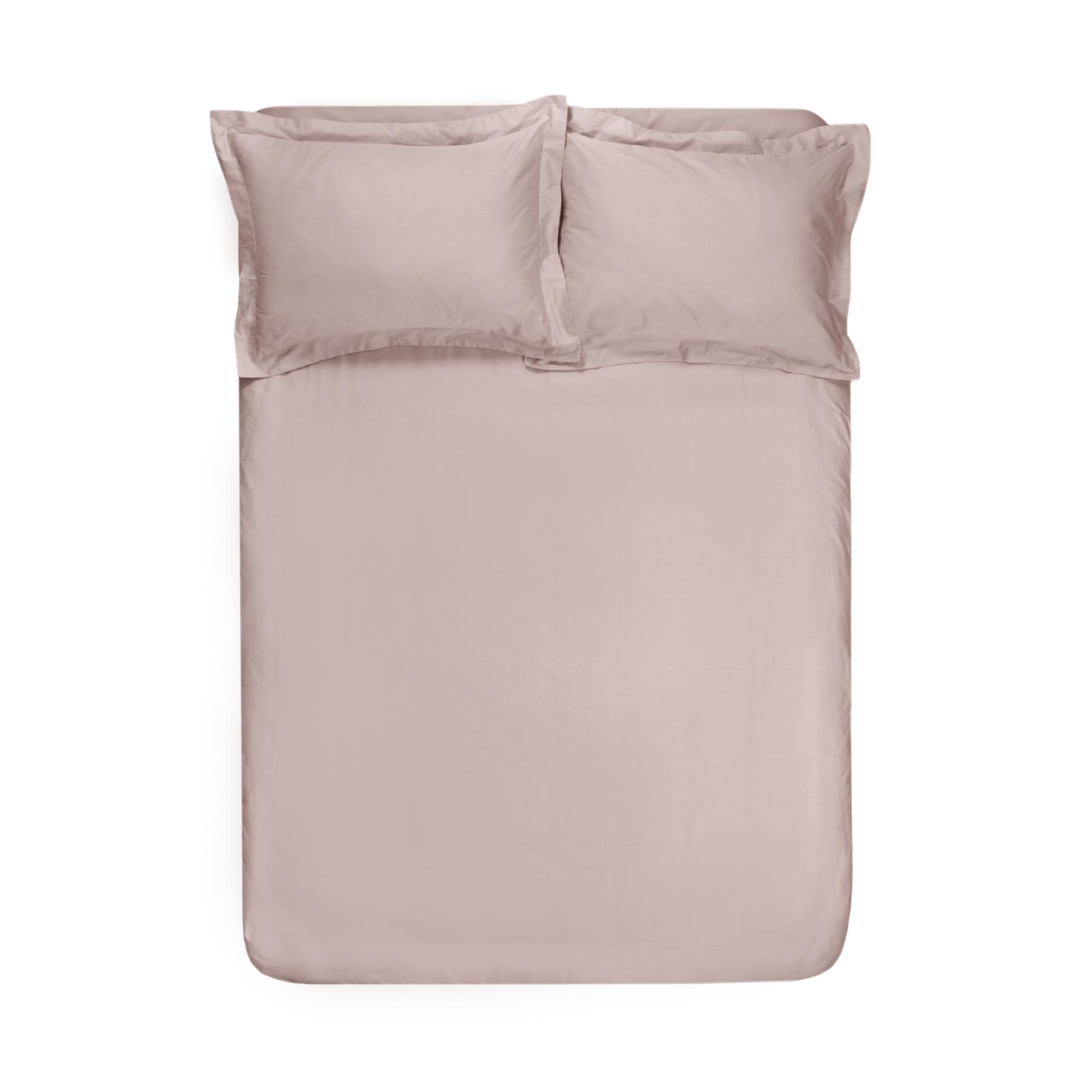 Простынь на резинке с наволочками Lotus Home Basic premium сатин 160х200 см + 50х70 см х 2 шт. Пудра