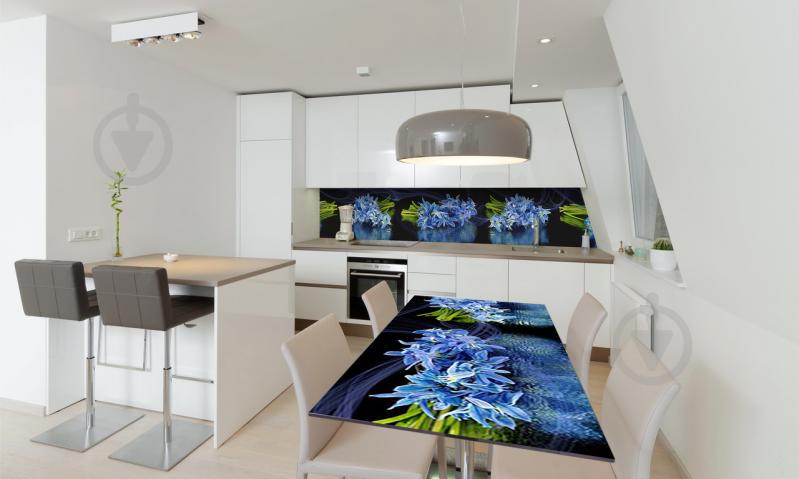 Наклейка виниловая на стол Zatarga «Синие Подснежники» 650х1200 мм Z180856/1st