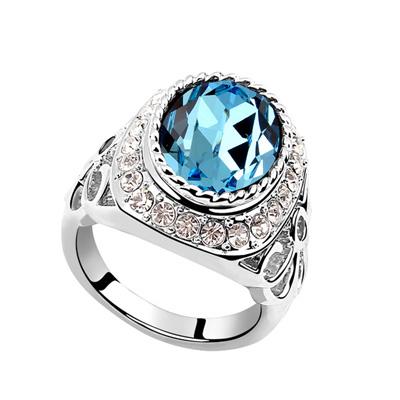 Кольцо с кристаллами Сваровски 12100719 Showfay р. 17,5 Голубой