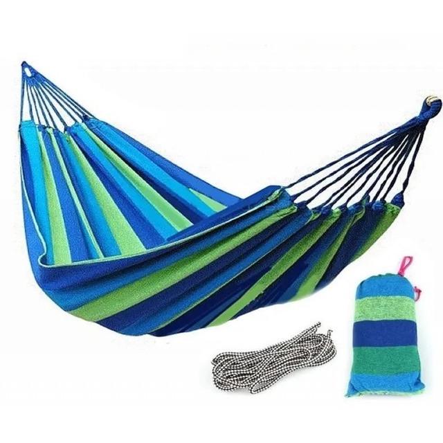 Гамак подвесной Bonro B-091 двухместный из ткани 120 кг 270х150 см с чехлом Зеленый (2592483991)