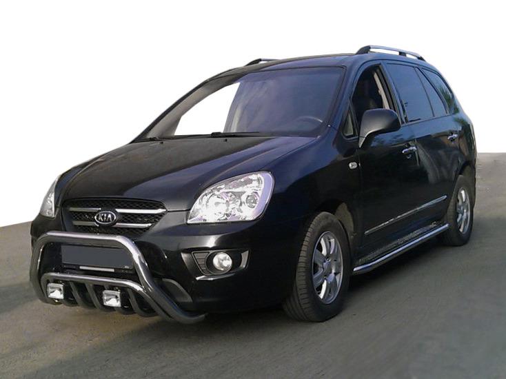 Кенгурятник WT002 CAN для Kia Carens 1999-2012 гг. нержавеющая сталь Хром