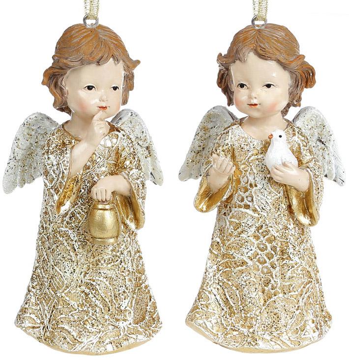 Набор декоративных подвесок Ангел Антик 7х5,5х13 см полистоун 2 шт. (BD-218-831)