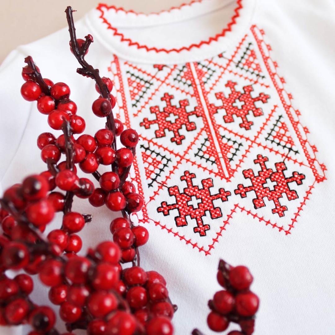 Боди-вышиванка 3-6 мес 68 см Красный/Белый (30226084) - фото 3 Боди-вышиванка 3-6 мес 68 см Красный/Белый (30226084) - фото 3