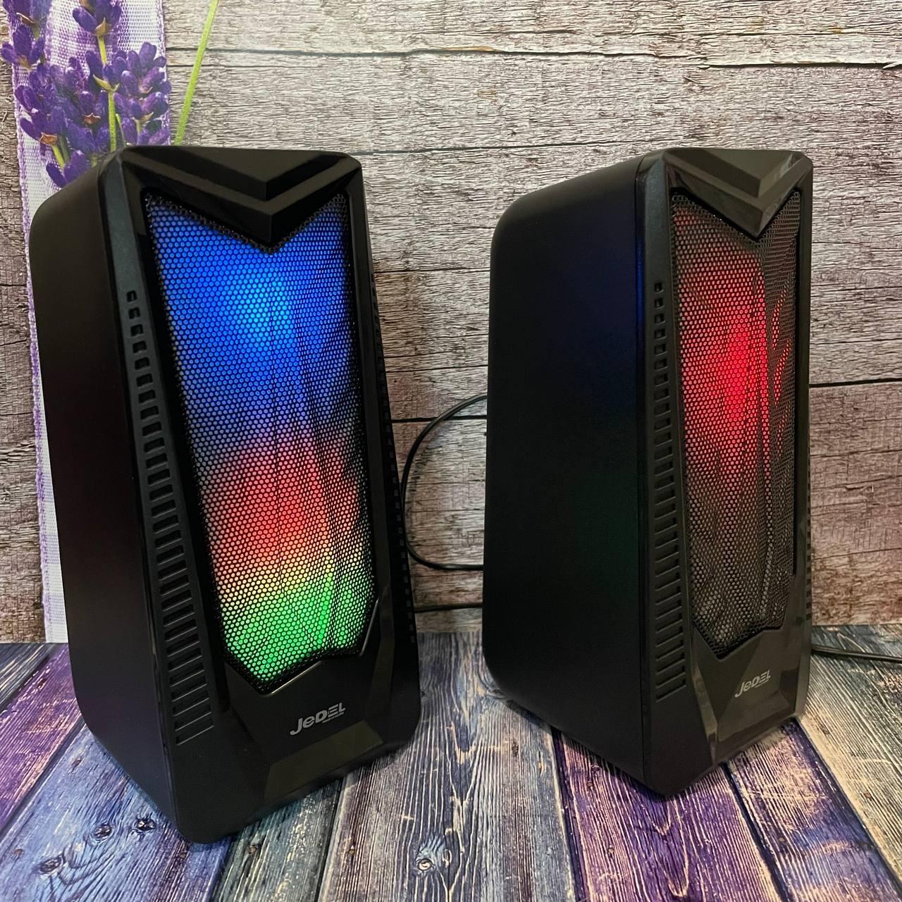 Колонки для комп'ютера Jedel S-524 з підсвічуванням RGB 6 Вт Чорний (15467104) - фото 7