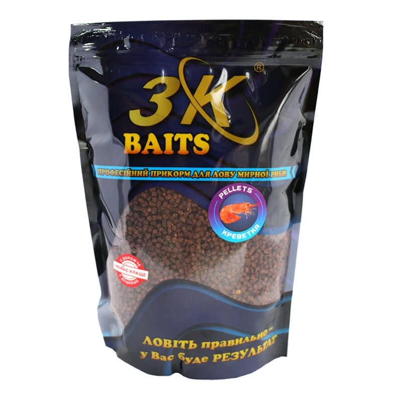 Пеллетс 3KBaits 2 мм 800 г Креветка (3KB1154)