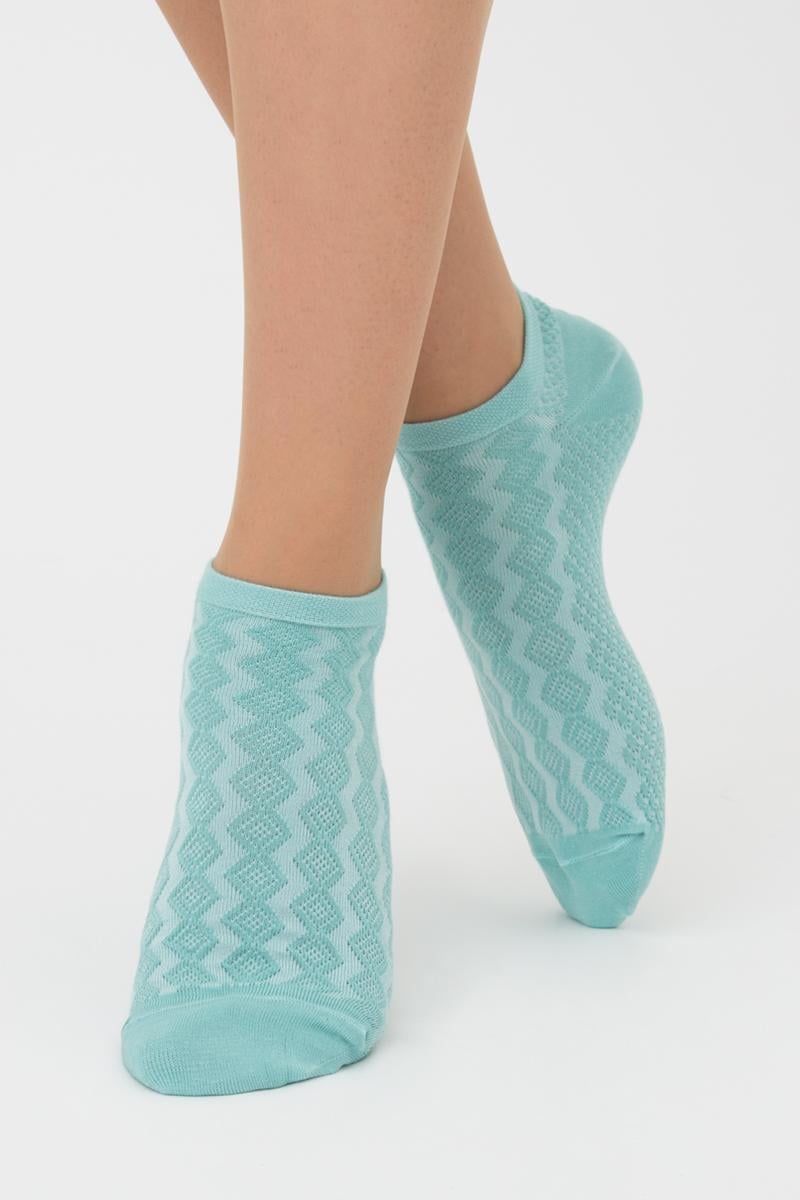 Шкарпетки жіночі короткі з плетеним візерунком Giulia WS1 SOFT BACKGROUND 003 р. 36/40 Blue (27068159)