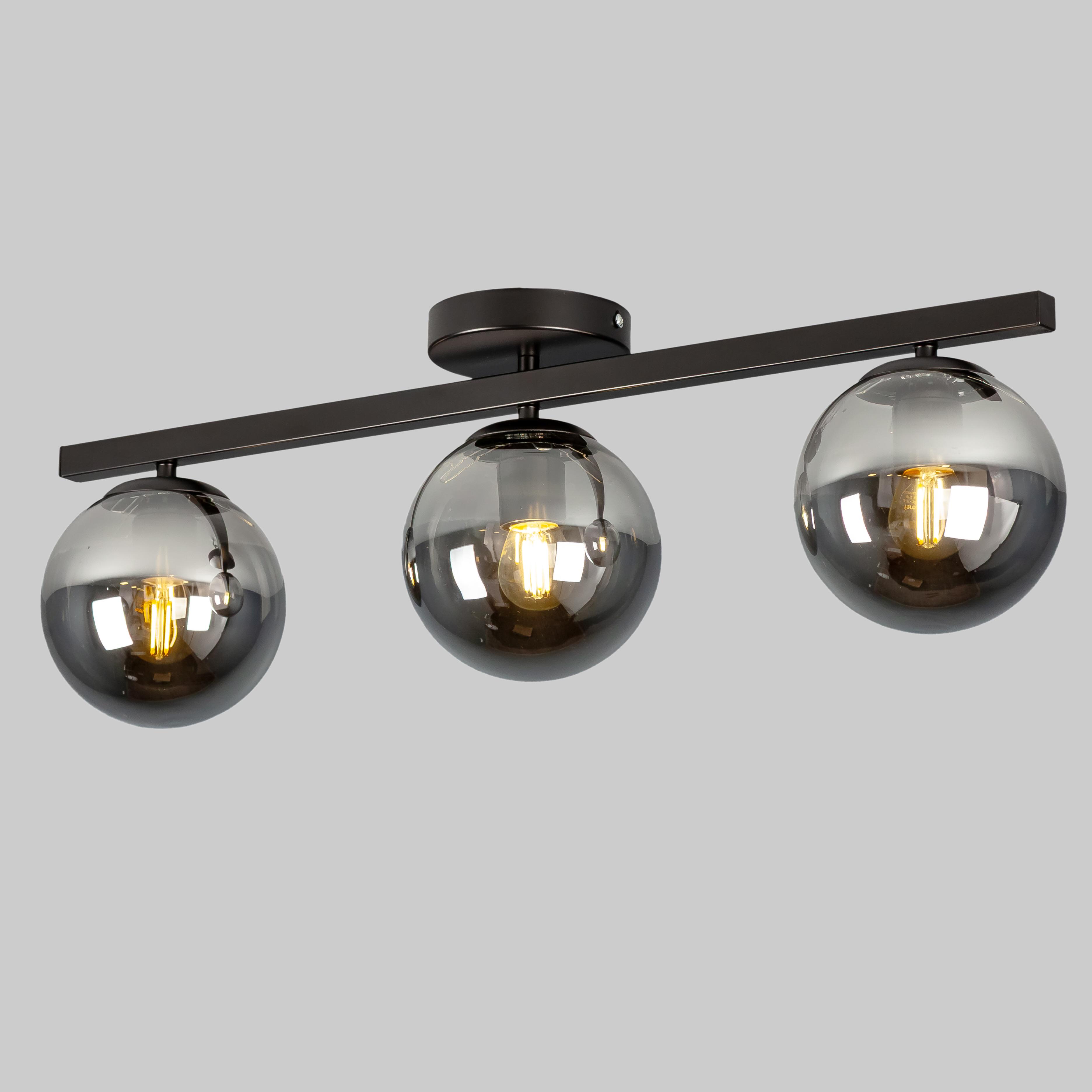 Люстра потолочная на 3 лампы Черный (56-XPR1503F-3 BK+BK)