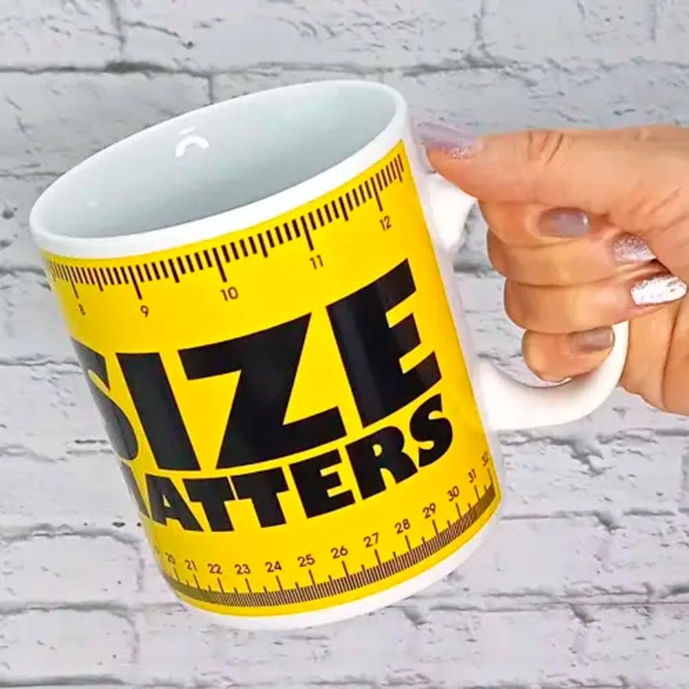 Чашка подарочная керамическая Size matters 1000 мл Желтый (27-PCK-4235) - фото 2