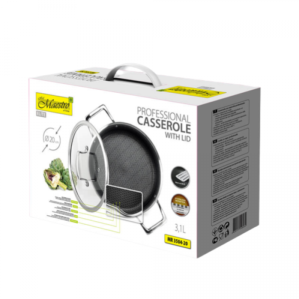 Кастрюля Maestro из нержавеющей стали со стеклянной крышкой 3,1 л 20 см (f7ca86bb) - фото 5 Кастрюля Maestro из нержавеющей стали со стеклянной крышкой 3,1 л 20 см (f7ca86bb) - фото 5