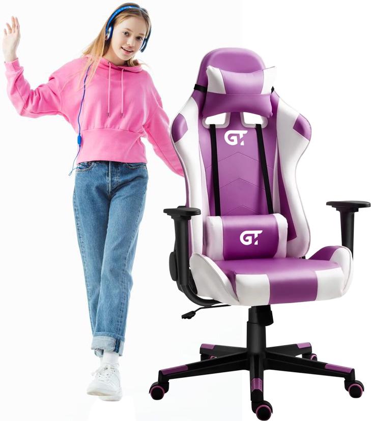 Детское кресло для письменного стола GT Racer X-5934-B Kids White/Violet - фото 10