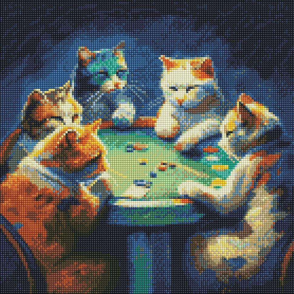 Алмазная мозаика Идейка Азартные пушистики 40x40 см (AMO7522)