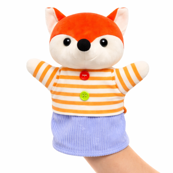 Игрушка на руку Baby Team для кукольного театра Лисичка в полосатой кофте 28 см (31434169)
