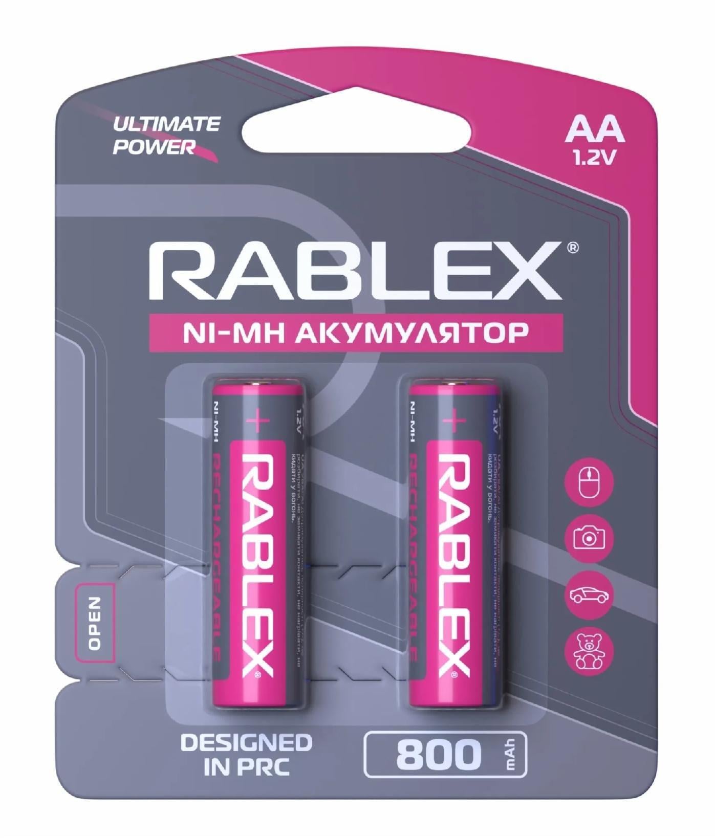 Акумулятор Rablex HR06/AA 800 mAh 2 шт. (4819840001216-E3)