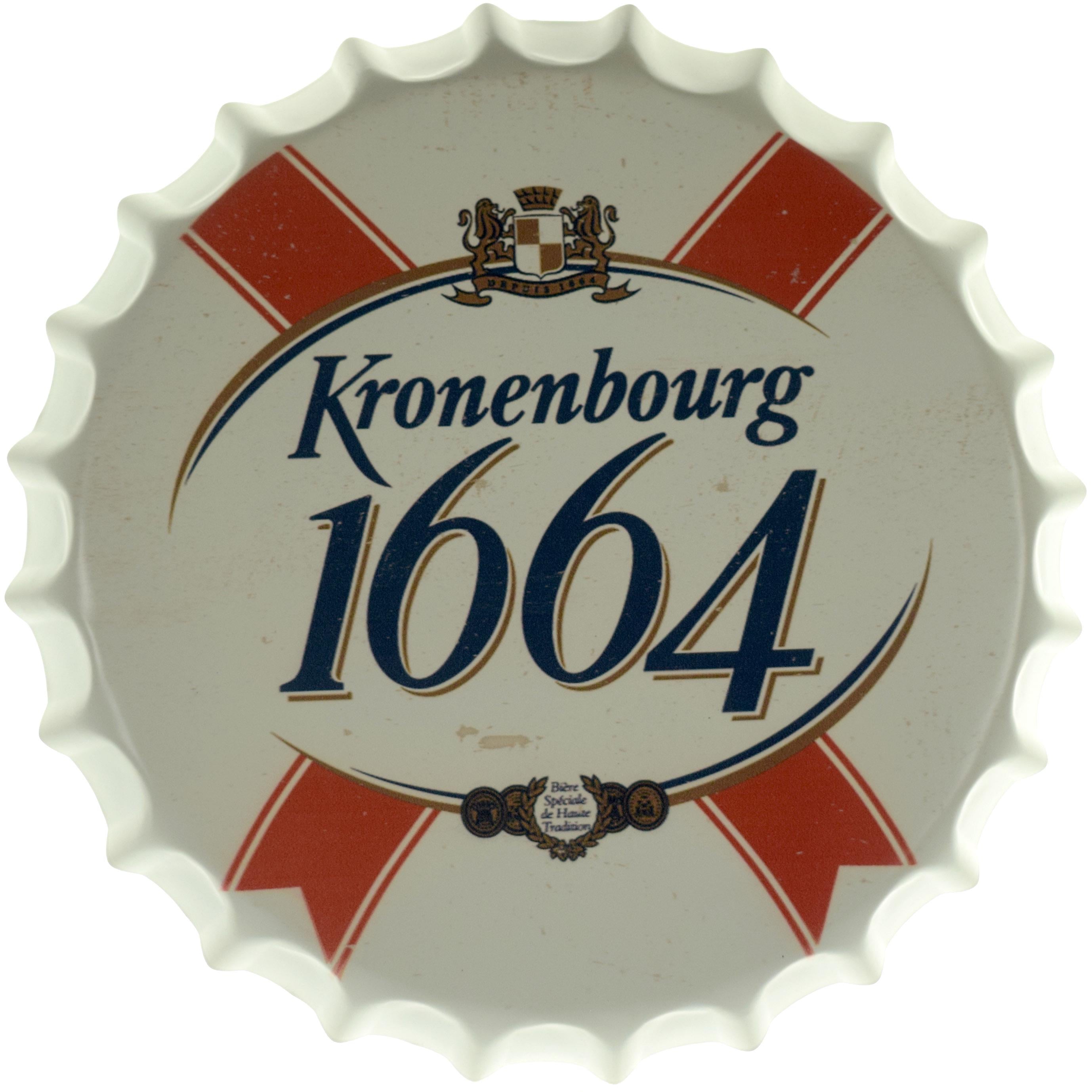 Табличка металева Kronenbourg 1664 White кришка 35 см