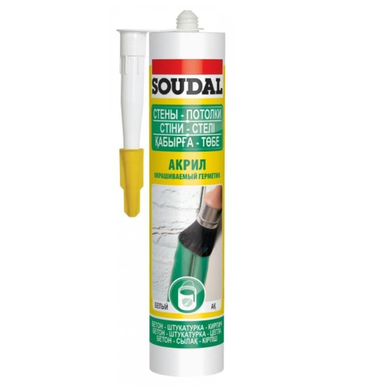 Герметик акриловый Soudal 280 мл Белый (99900357) - фото 1