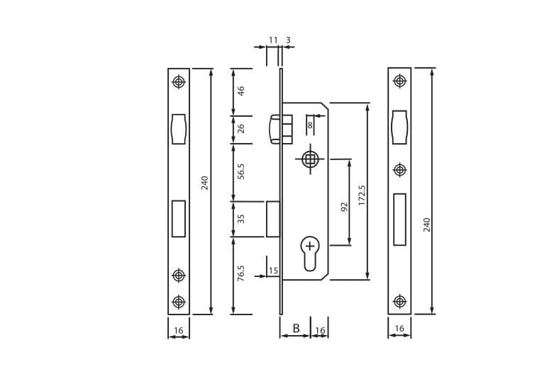 Замок сантехнический Siba 10069 PWC для металлопластиковой двери B 20 мм (10069 P WC-20) - фото 2 Замок сантехнический Siba 10069 PWC для металлопластиковой двери B 20 мм (10069 P WC-20) - фото 2