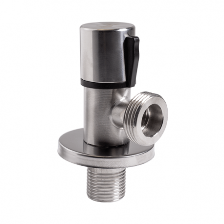 Кран угловой сантехнический HT М1 VS 1/2x3/4" из нержавеющей стали (TU-18504)