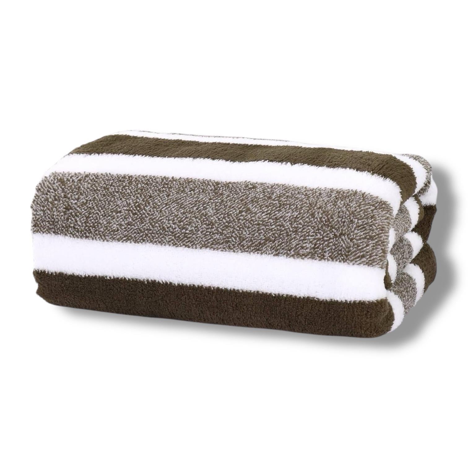 Полотенце микрофибра Malloory Home 80x160 см Бело-оливковый (66322-5)