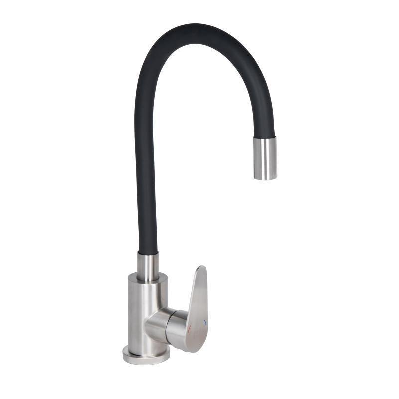 Змішувач для кухні Lidz Vida 015F3 з гнучким виливом k35 Black (LDVID015F3BLA43358)