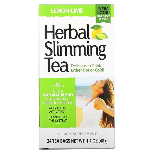 Растительный чай для похудения 21st Century Herbal Slimming Tea Caffeine Free 24 Tea Bags Lemon-Lime