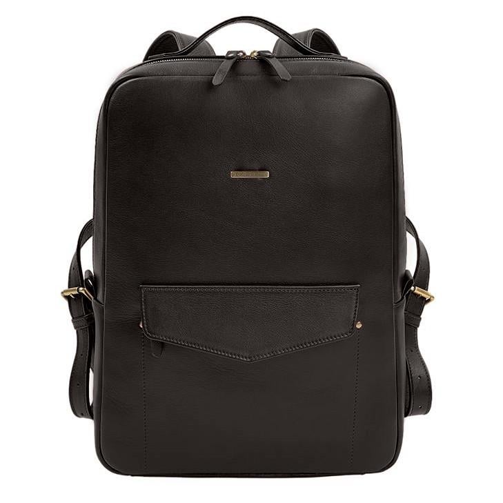 Рюкзак шкіряний Cooper maxi на блискавці Темно-коричневий (A-028435)