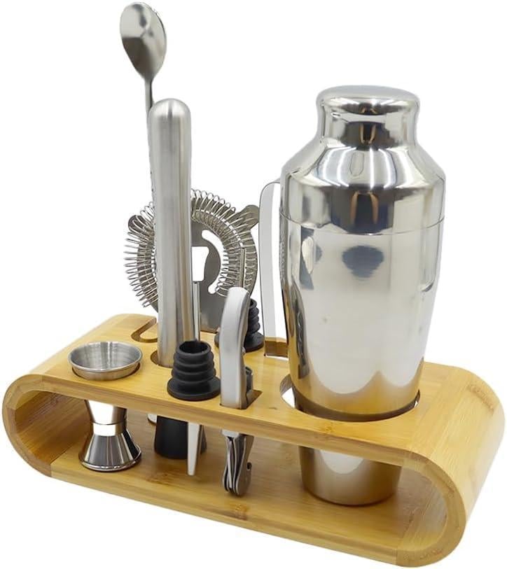 Набір для для приготування коктейлів 10 в 1 з дерев'яною підставкою 700 мл (НР051617) Набір для для приготування коктейлів 10 в 1 з дерев'яною підставкою 700 мл (НР051617)