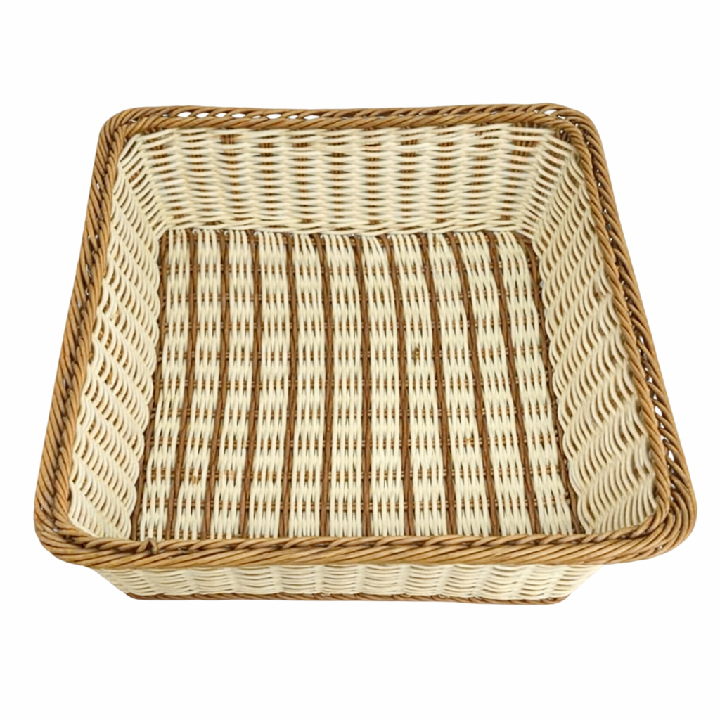 Корзина плетеная Pure Wicker R41325 35х35х8 см Бежевая с коричневой (33726750)