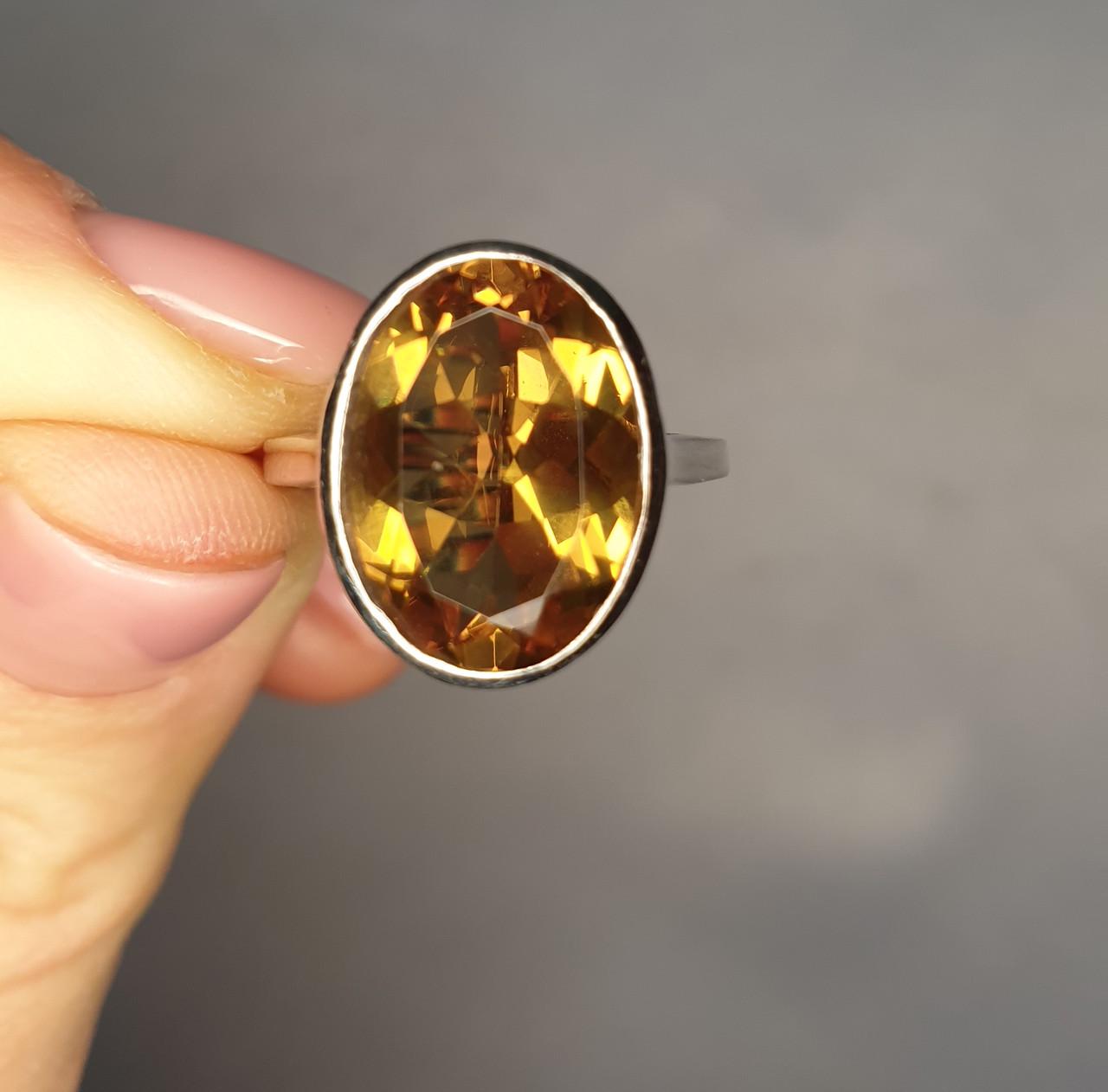 Каблучка срібна з султанітом р. 17 4,1 г (1379062649)