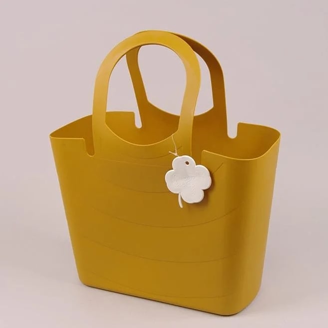 Сумка пластиковая Flora Lucy Горчичная 40 см (16581)