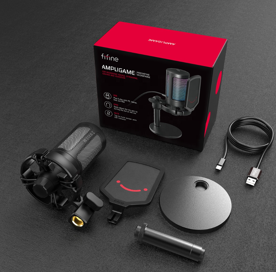 Мікрофон конденсаторний ігровий FIFINE A6 RGB Ampligame з поп-фільтром (2063273136) - фото 5