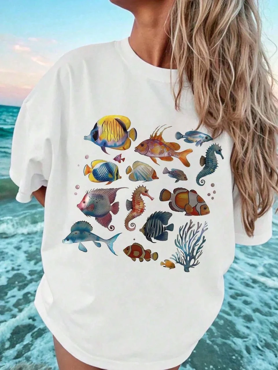 Футболка женская с принтом Pin-000-704 повседневная XL Белый (2664085712)