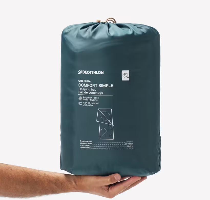 Мішок спальний Quechua для кемпінгу 190x80 см Синій - фото 3