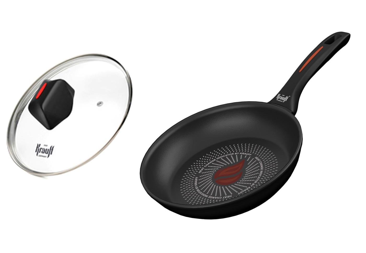 Сковорода универсальная Krauff Smart Fry Profi с антипригарным покрытием с крышкой 26 см (24972898)