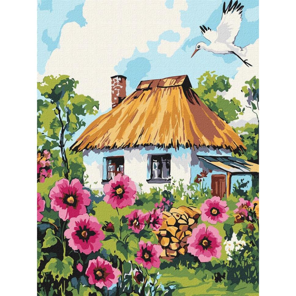 Картина по номерам Ideyka Мальвы у дома 30x40 см (KHO6407)