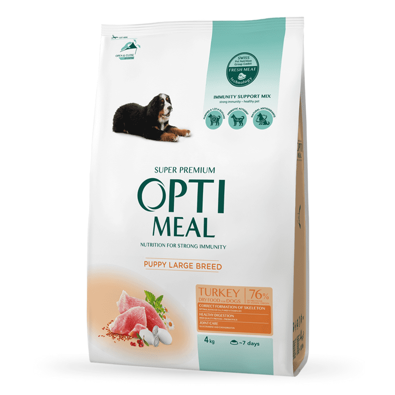 Корм для собак сухий Optimeal Puppy Large Breed Turkey 4 кг - фото 1