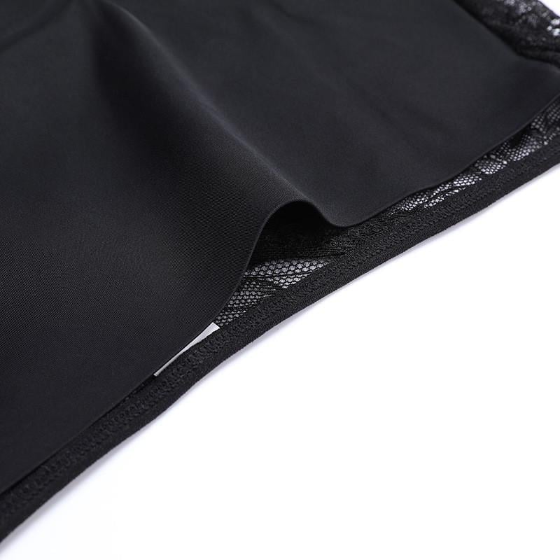 Трусы для месячных безшовные с кружевной вставкой сзади M Черный - фото 7