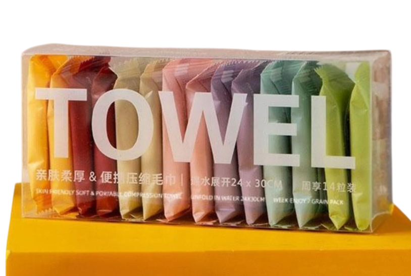 Набір рушників компресованих для подорожей та гігієни 14 шт. (31434018)