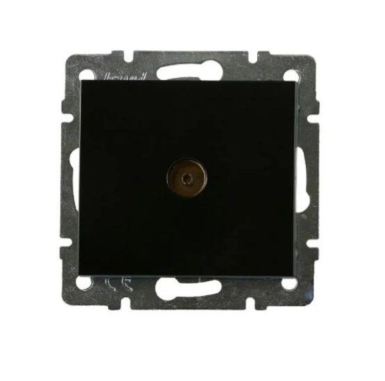 Розетка телевизионная Lezard Rain проходная Антрацитовая (26496695)