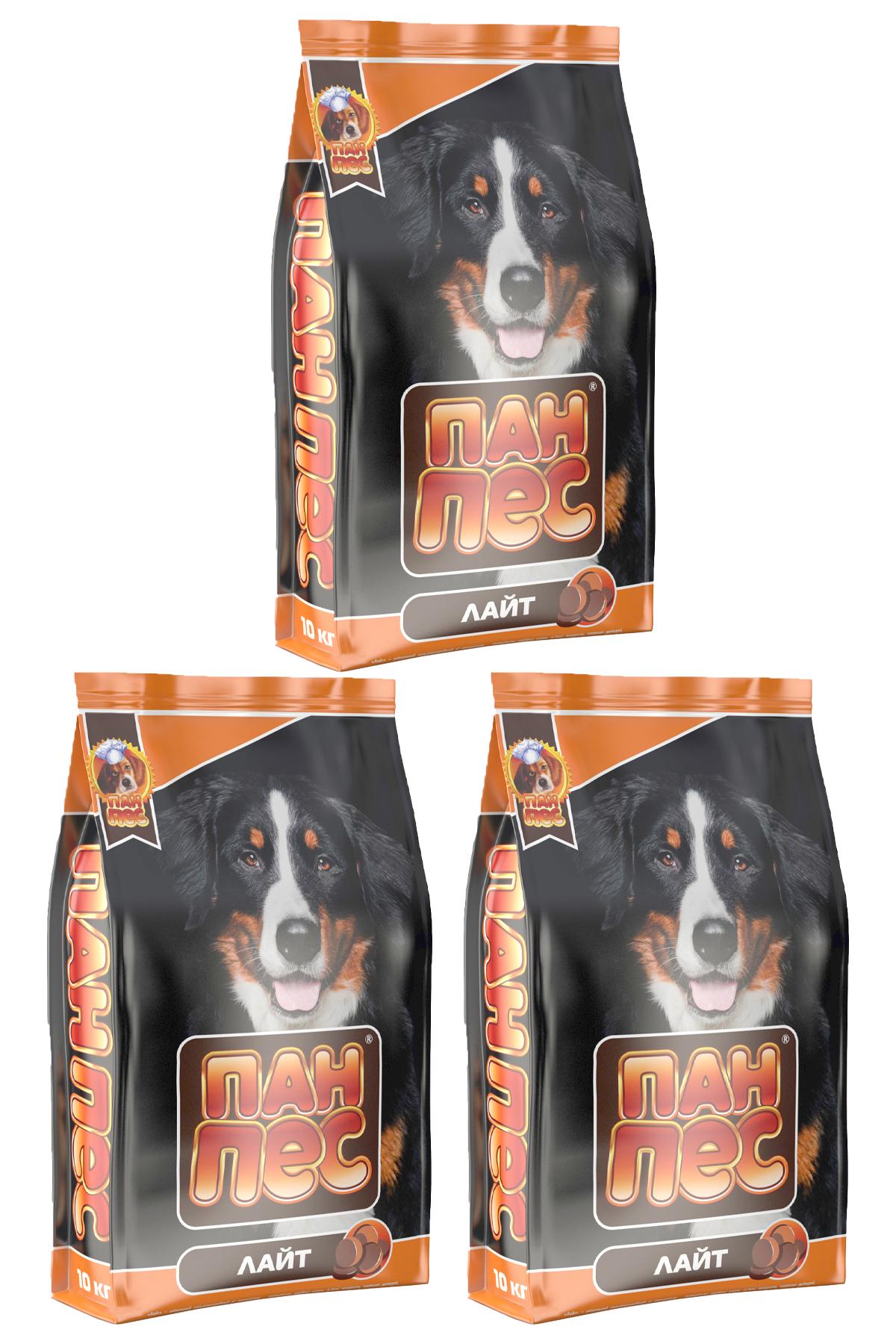 Корм сухий для собак Пан Пес Лайт для всіх порід із низькою активністю 3 шт. 10 кг (344348929)