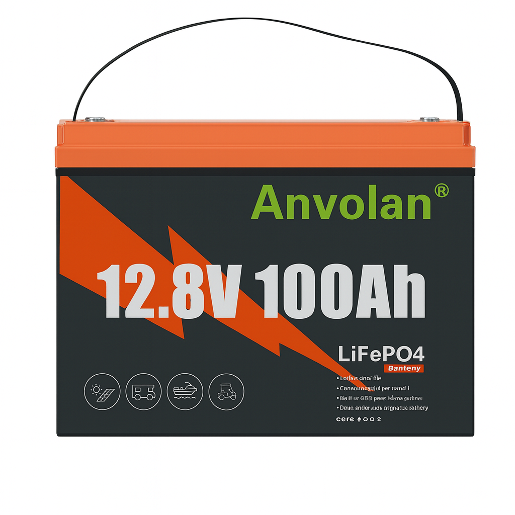 Акумулятор Anvolan LiFePO4 12.8V 100Ah з BMS та дисплеєм