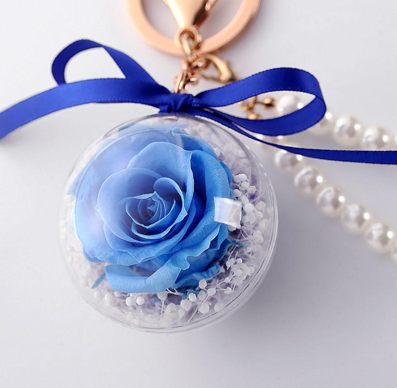 Брелок SUNROZ со стабилизированным розой в колбе Синий (SUN6209)